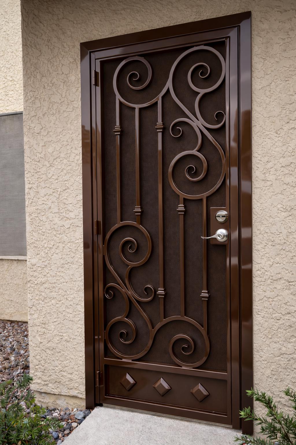 Valencia Scroll Security Door | Decorative Wrought Iron Steel Entry Screen