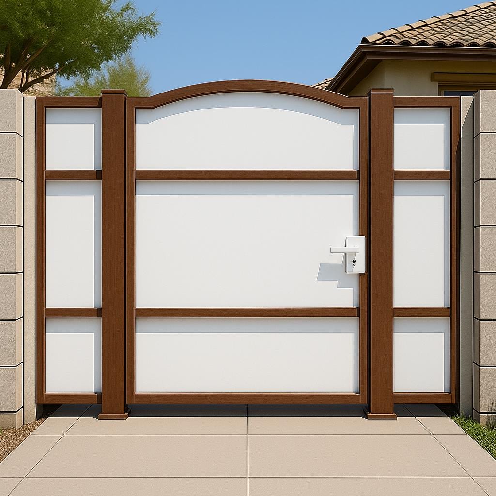Modern Arched Steel Privacy Gate | Custom Metal Entry Door