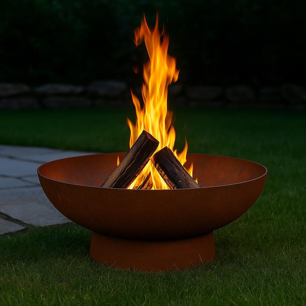 Modern Heavy-Duty Steel Fire Pit Bowl – Round Outdoor Fire Pit – Powder-Coated Steel – 24” 30” 36” Sizes