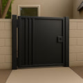 Modern Iron Security Gate: Powder Coated Steel Side Door for Block Walls