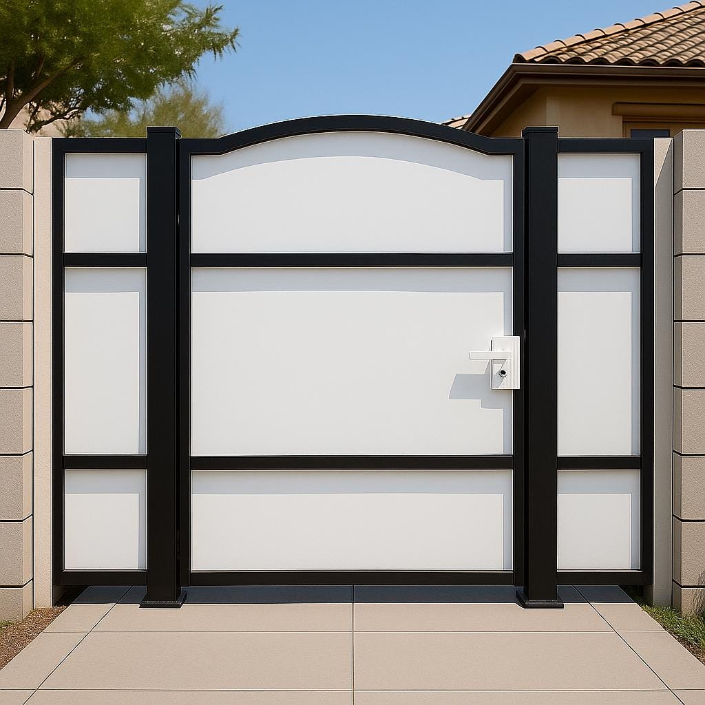 Modern Arched Steel Privacy Gate | Custom Metal Entry Door