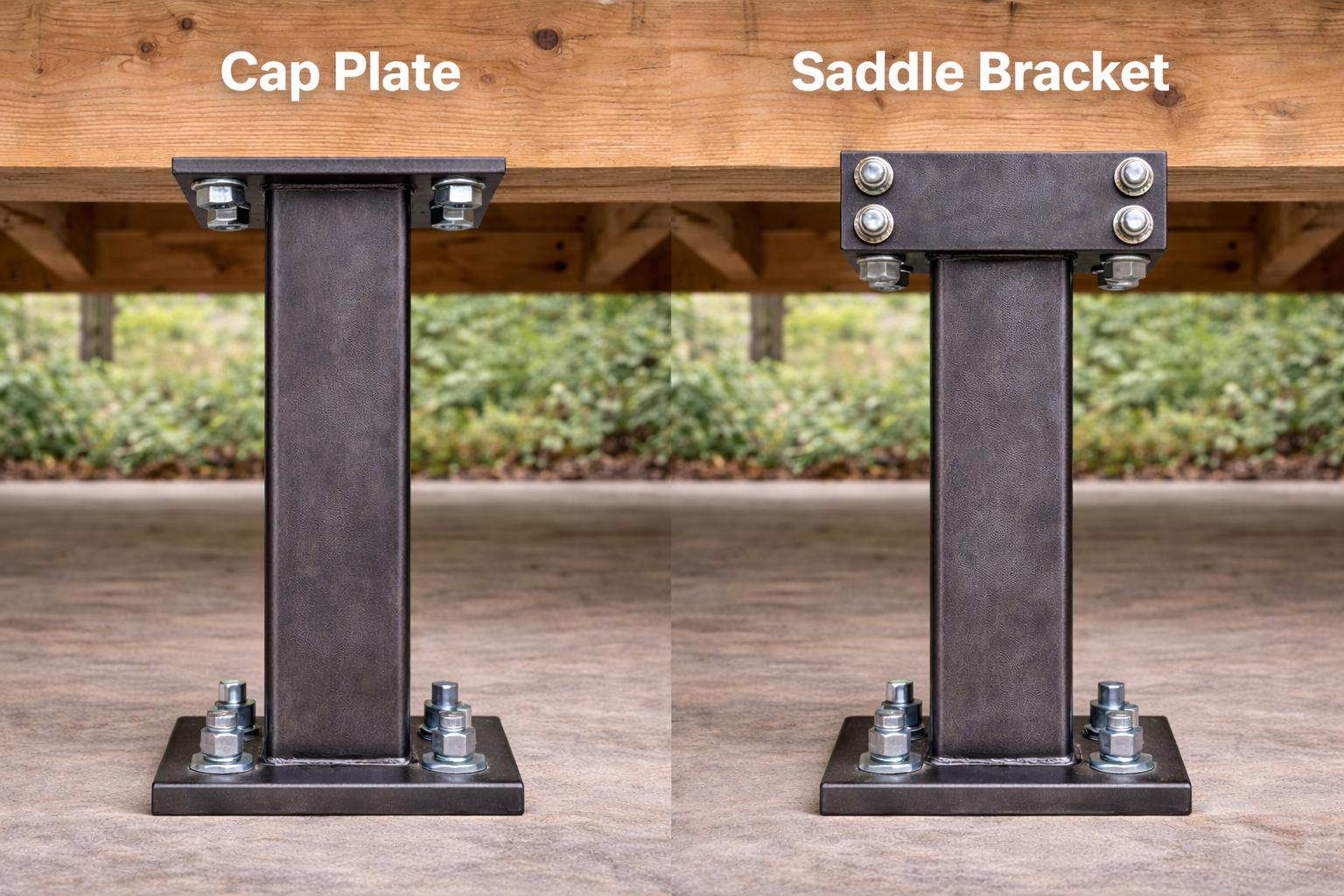 Custom 4x4 Steel Column | Welded Steel Post | Structural Support | Cap Plate or Saddle