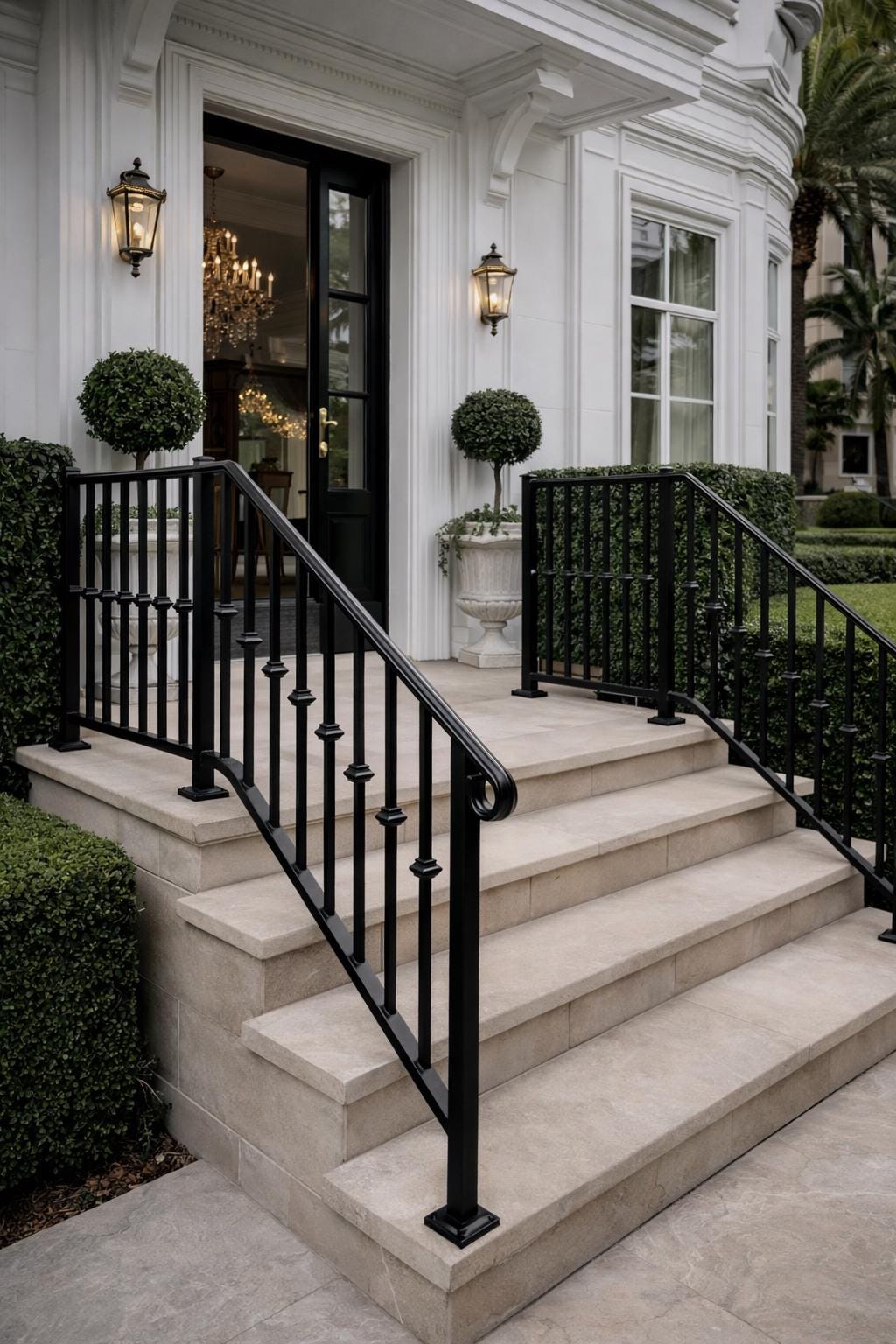 Modern Outdoor Stair Handrail – Custom Steel Railing for Steps | Powder Coated Iron Handrail | Made to Measure