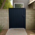 Modern Steel Privacy Gate: Custom Powder Coated Metal Entry