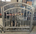 Handcrafted Wrought Iron Garden Gate: Arched Floral Entry, Custom Size