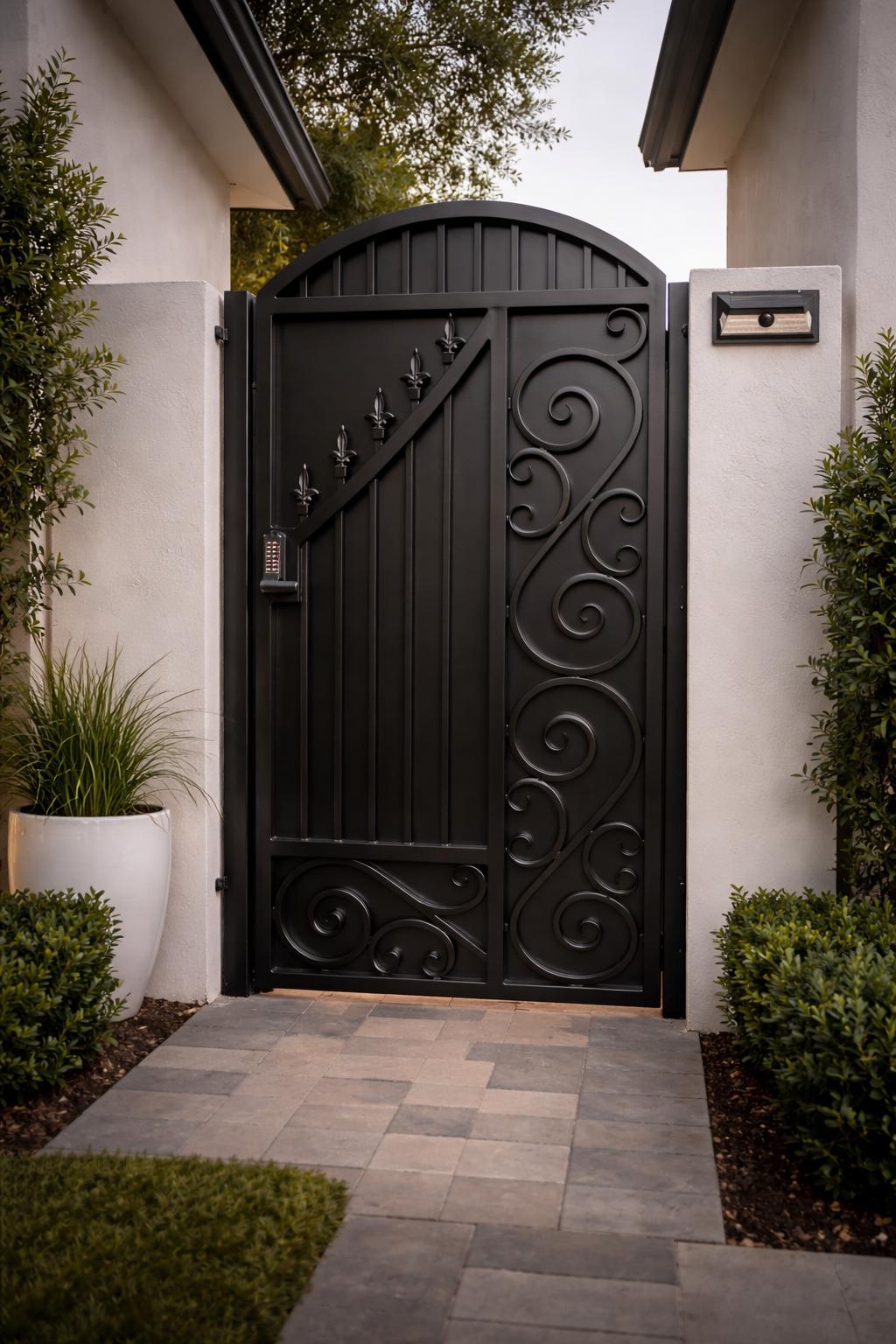 Montierra Scroll Estate Gate | Decorative Wrought Iron Security Gate