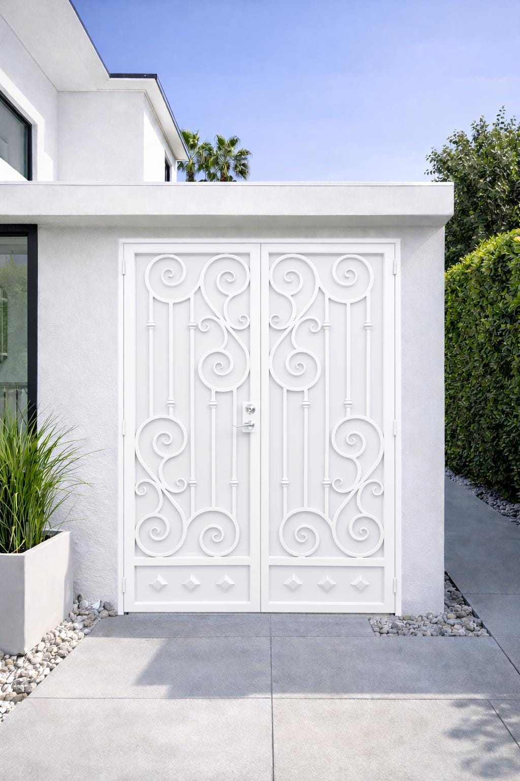 Decorative Double Iron Entry Door: Luxury Wrought Iron Security Gate