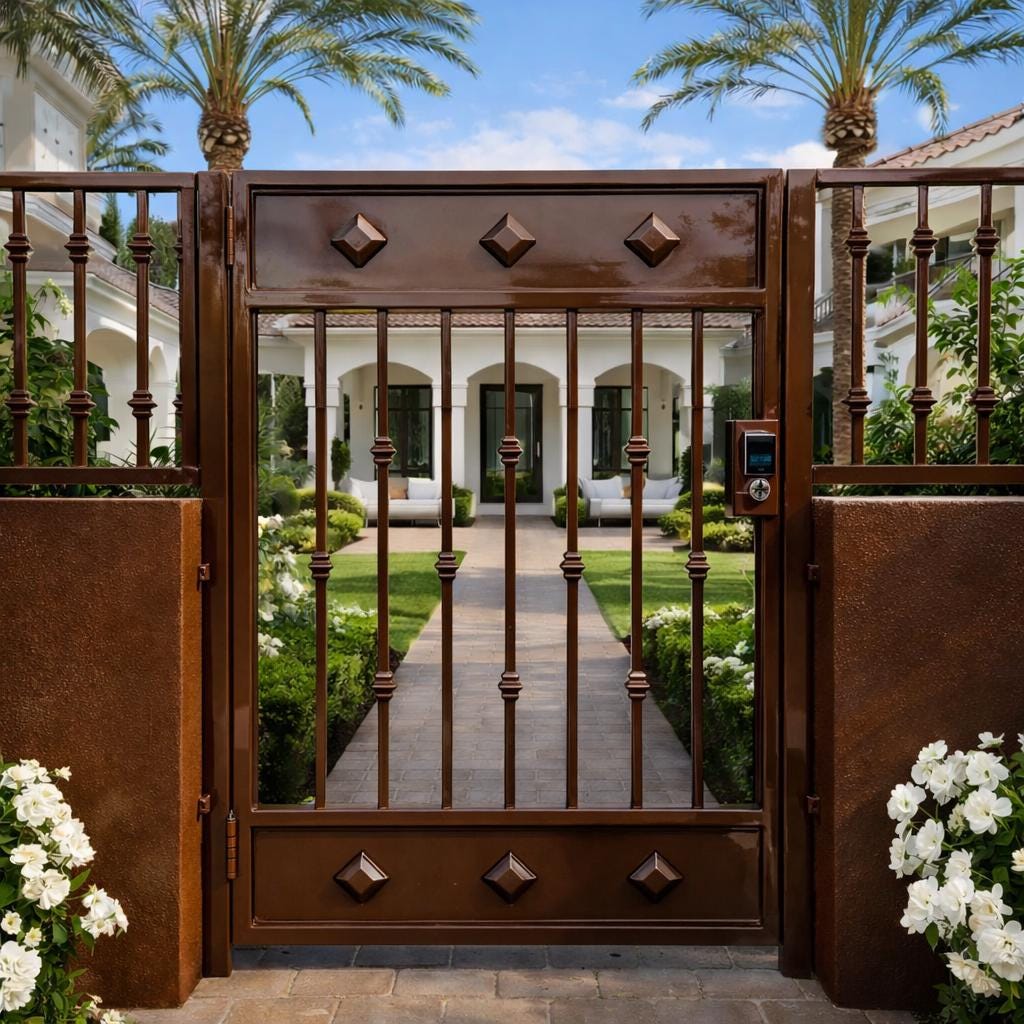 Steel Security Gate Door – Modern Iron Entry Gate & Decorative Metal Garden Gate, Custom Outdoor Front Yard Gate