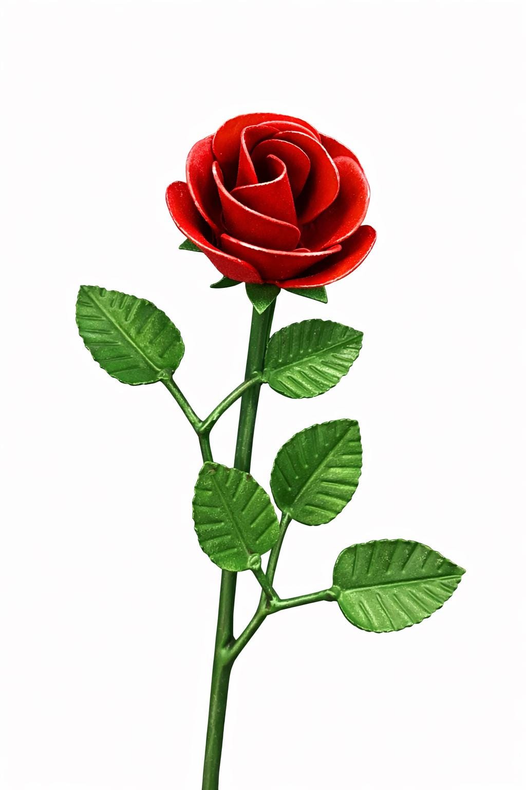 Steel Rose Sculpture – Handmade Metal Flower Decor, Romantic Eternal Rose Gift