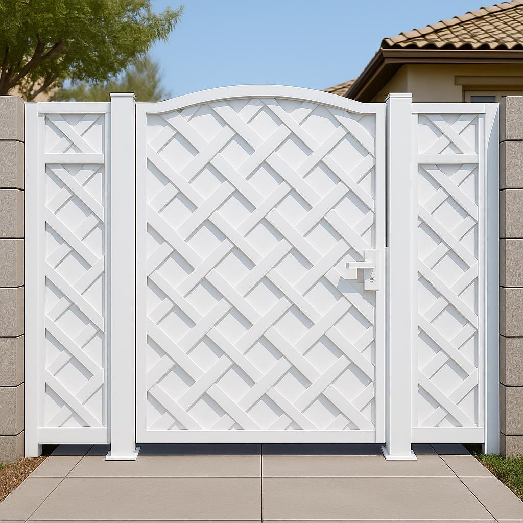 Modern Woven Panel Steel Gate | Privacy Entry Door