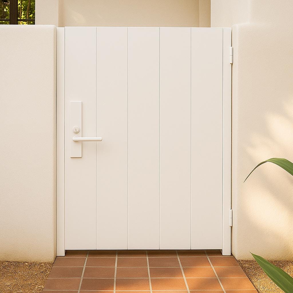 Modern Matte Steel Privacy Gate | Black Outdoor Entrance