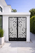 Decorative Double Iron Entry Door: Luxury Wrought Iron Security Gate