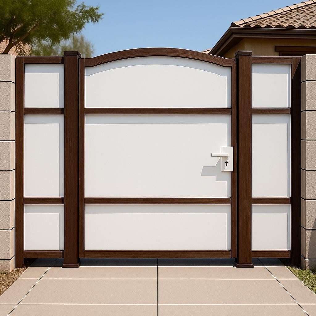 Modern Arched Steel Privacy Gate | Custom Metal Entry Door
