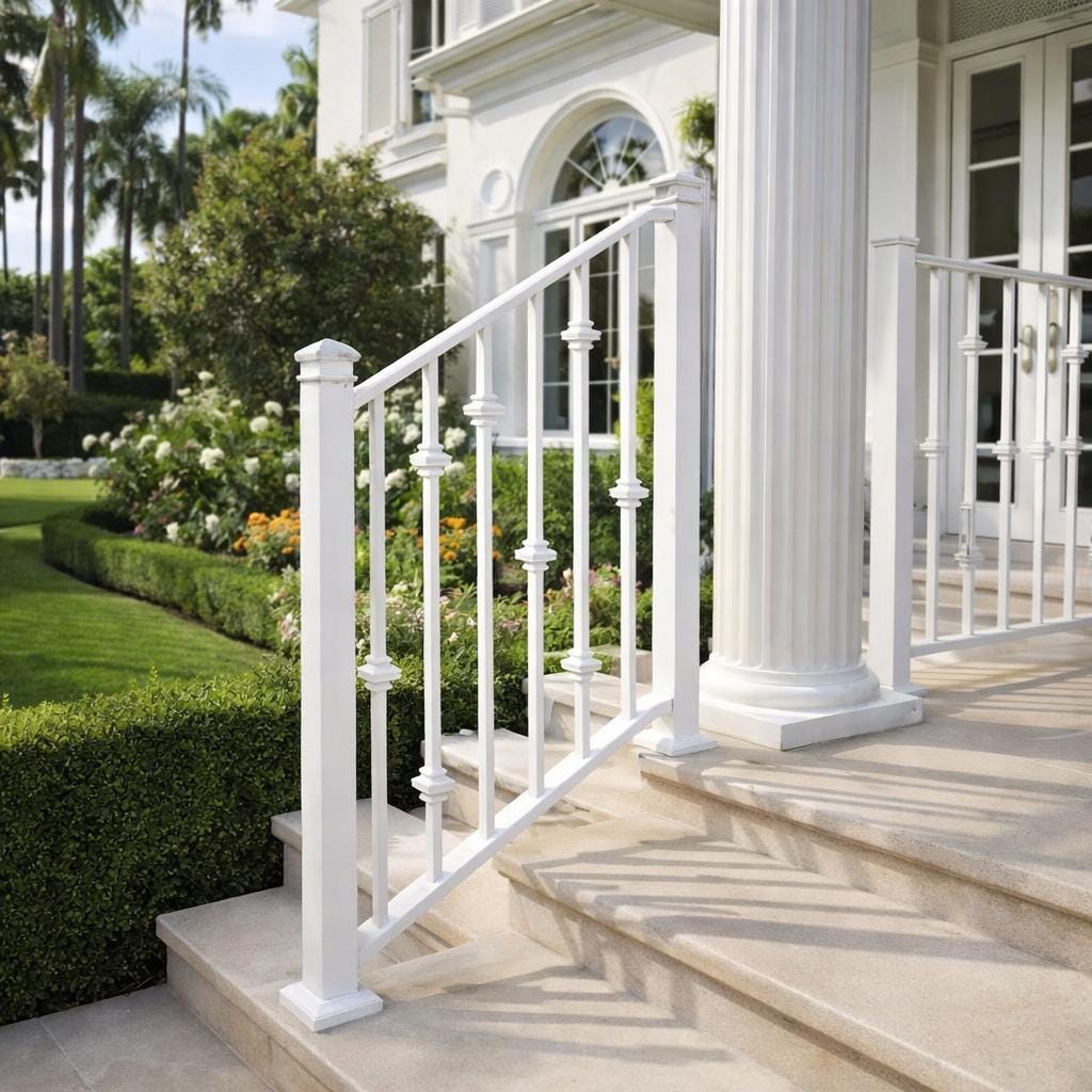 Custom Wrought Iron Stair Railing, Modern Porch Handrail, Metal Entry Rail, Outdoor Step Railing, Steel Staircase Handrail