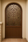 Custom Arched Wrought-Iron Garden Gate | Hand-Forged Scroll Design | Luxury Entry Door