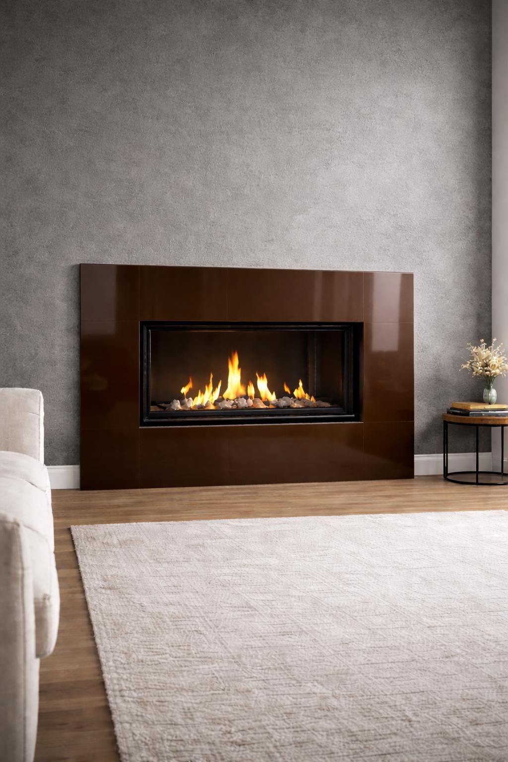 Modern Steel Fireplace Mantel – Custom Contemporary Metal Surround & Frame, Minimalist Fireplace Surround