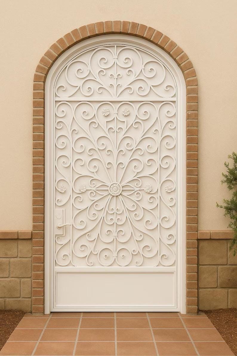 Custom Arched Steel Security Gate | Decorative Scrollwork