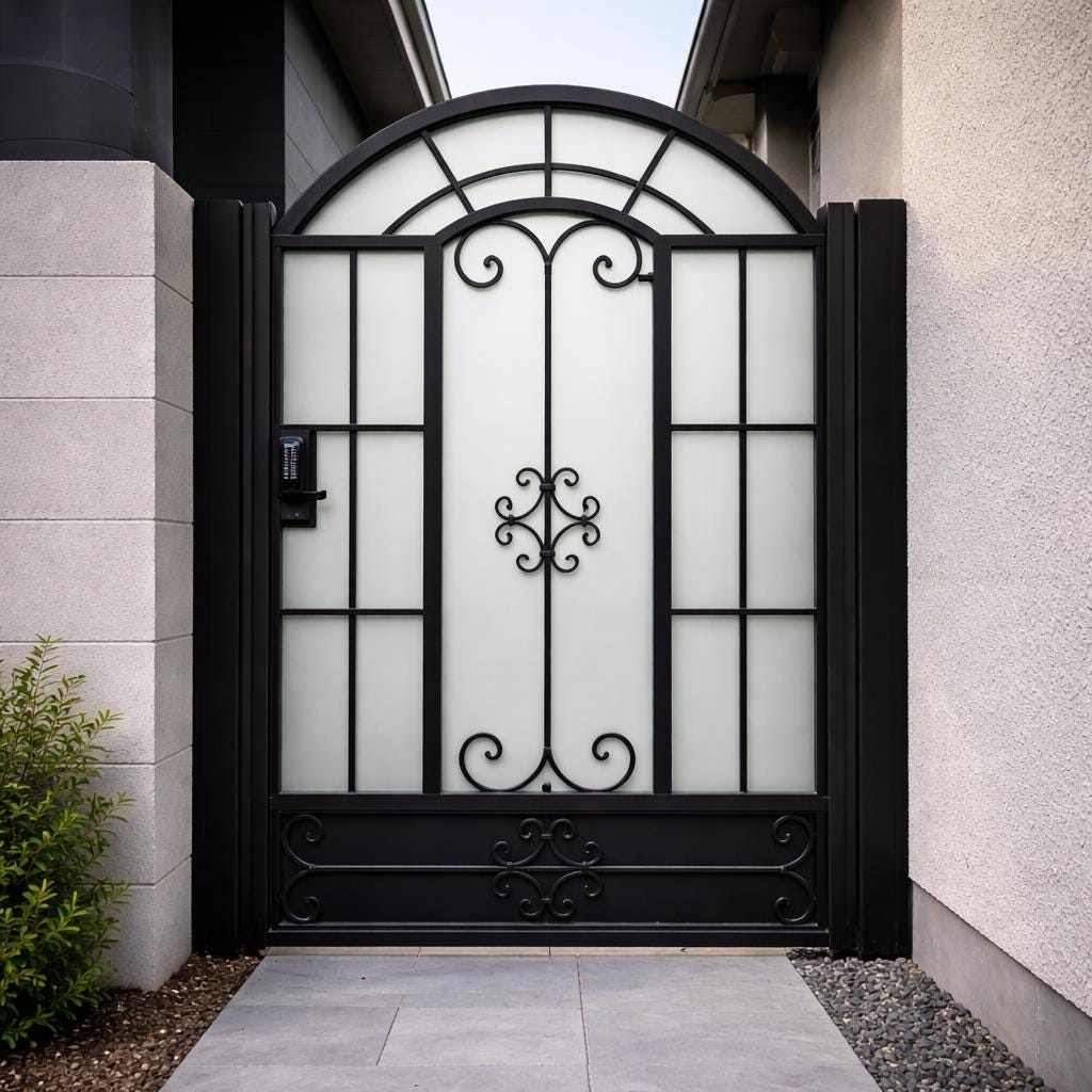 Lunara Arch Steel Security Gate | Modern Decorative Privacy Entry Gate