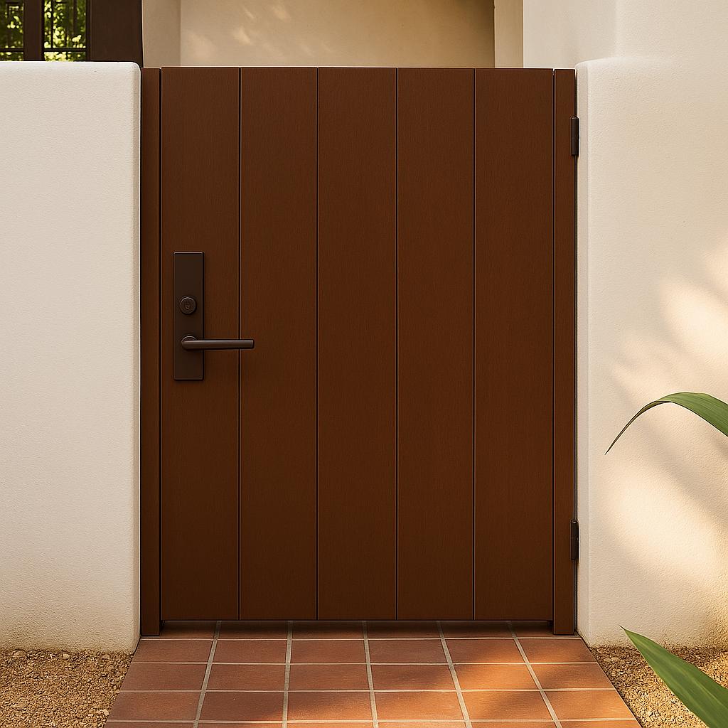 Modern Matte Steel Privacy Gate | Black Outdoor Entrance
