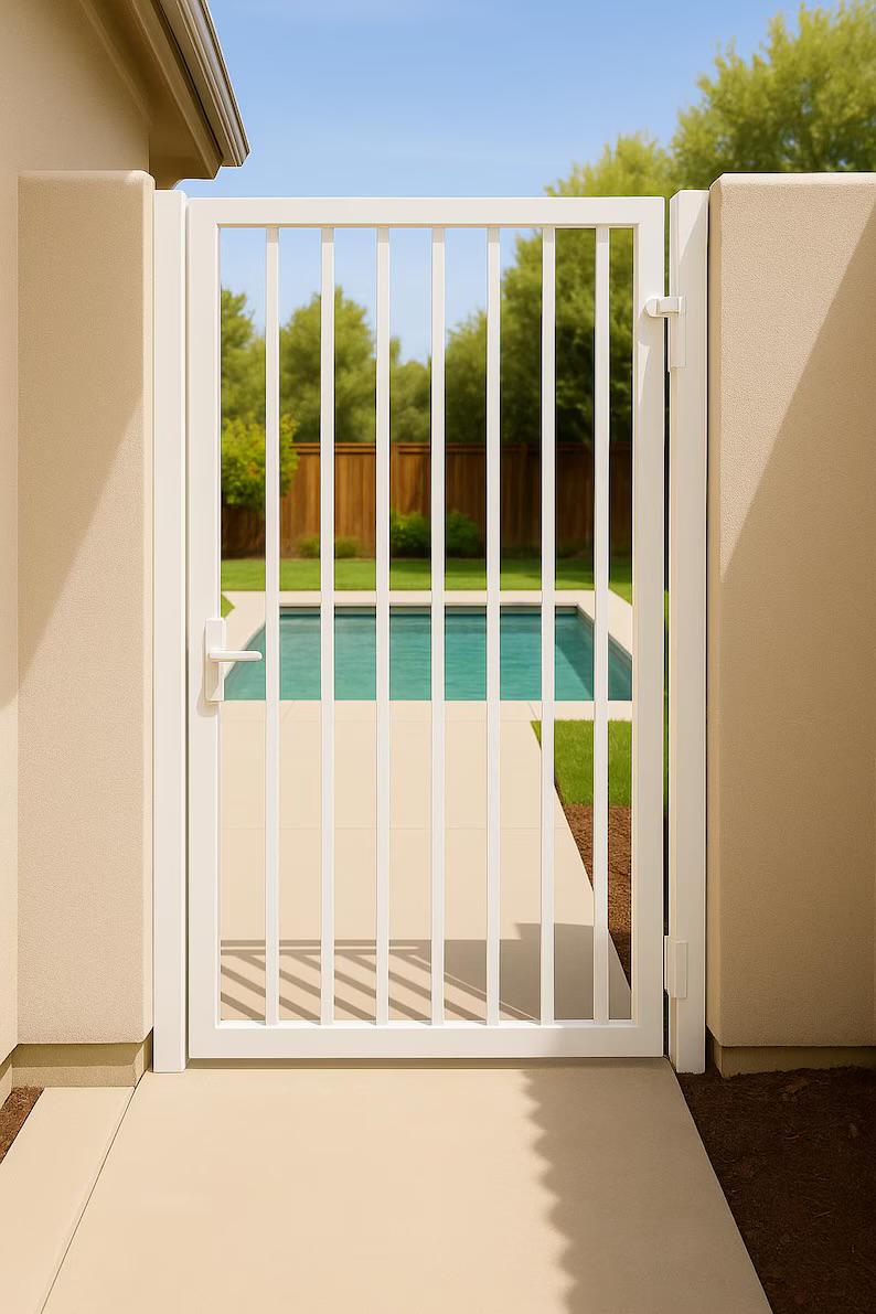 Custom Powder-Coated Steel Pool Gate – ADA Compliant Safety Door
