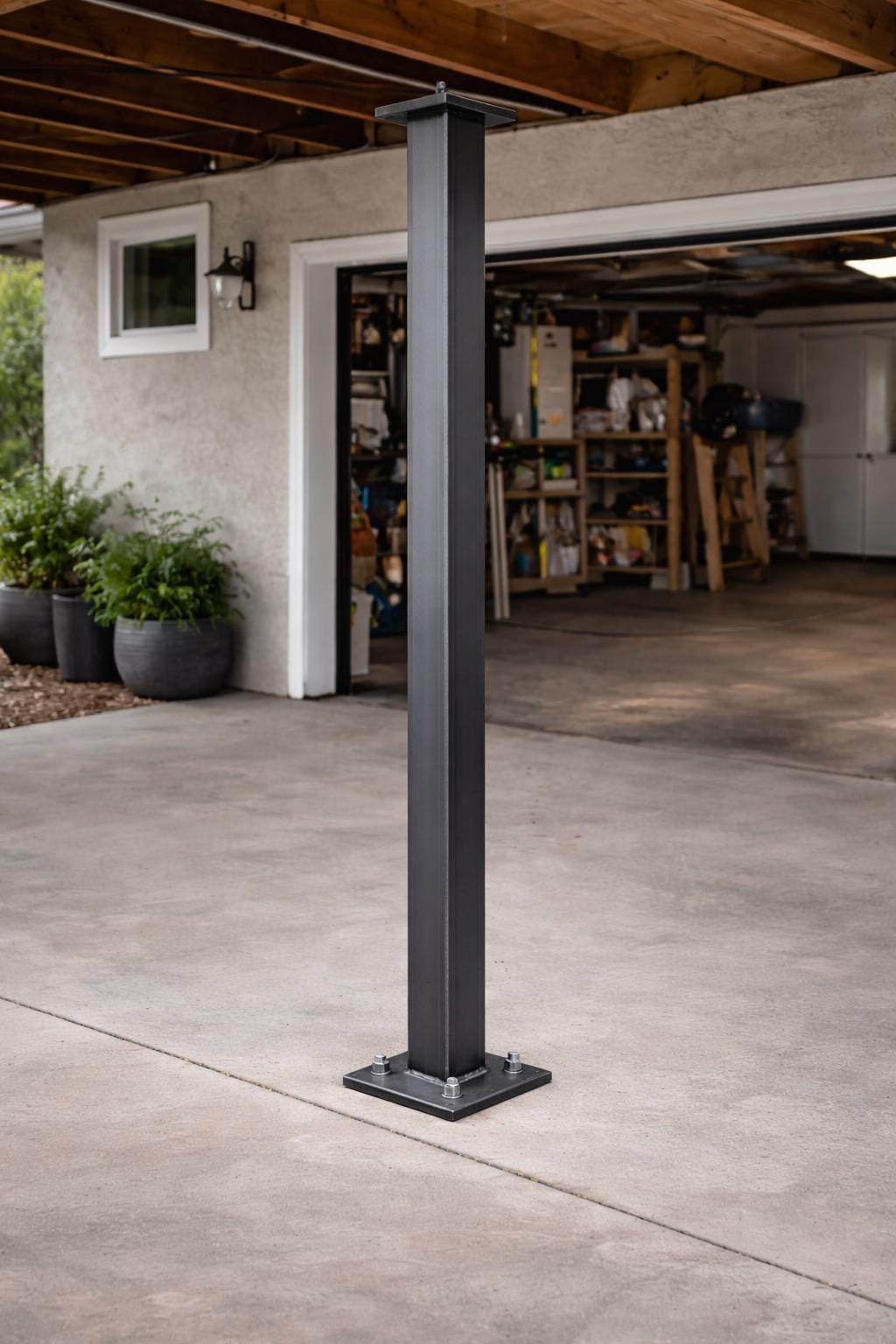 Custom 4x4 Steel Column | Welded Steel Post | Structural Support | Cap Plate or Saddle