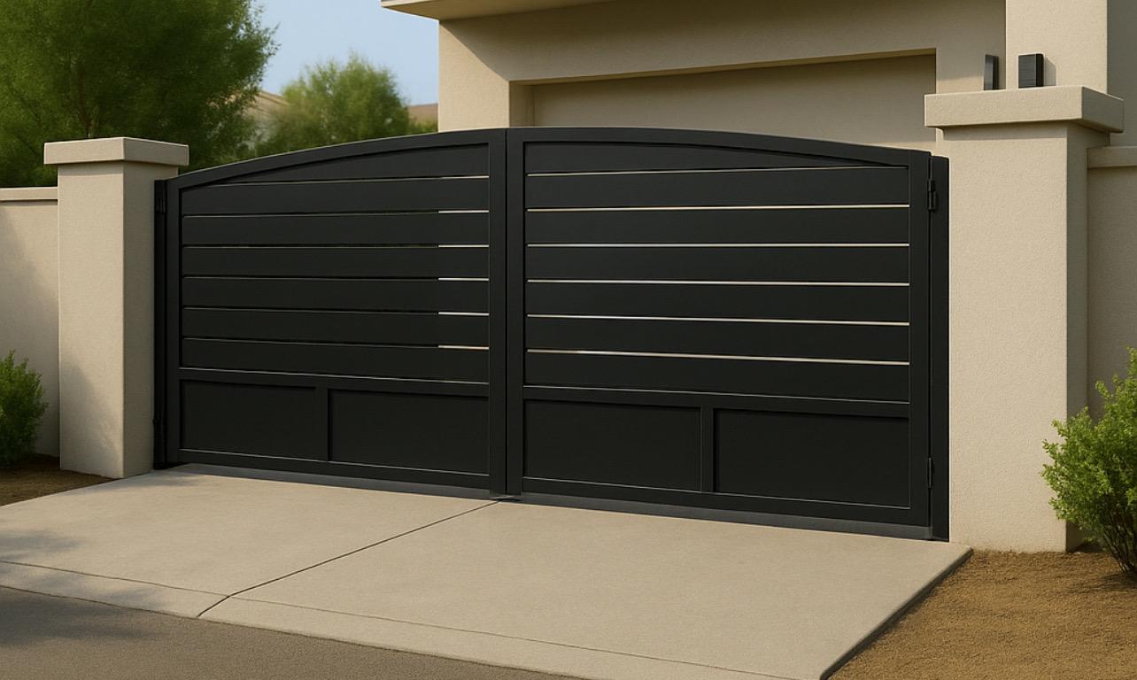 Modern Steel Bifold Driveway Gate | Custom Security Entrance