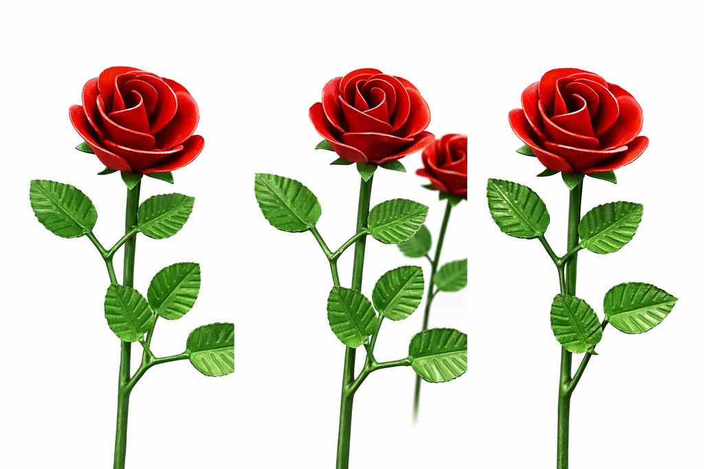 Steel Rose Sculpture – Handmade Metal Flower Decor, Romantic Eternal Rose Gift