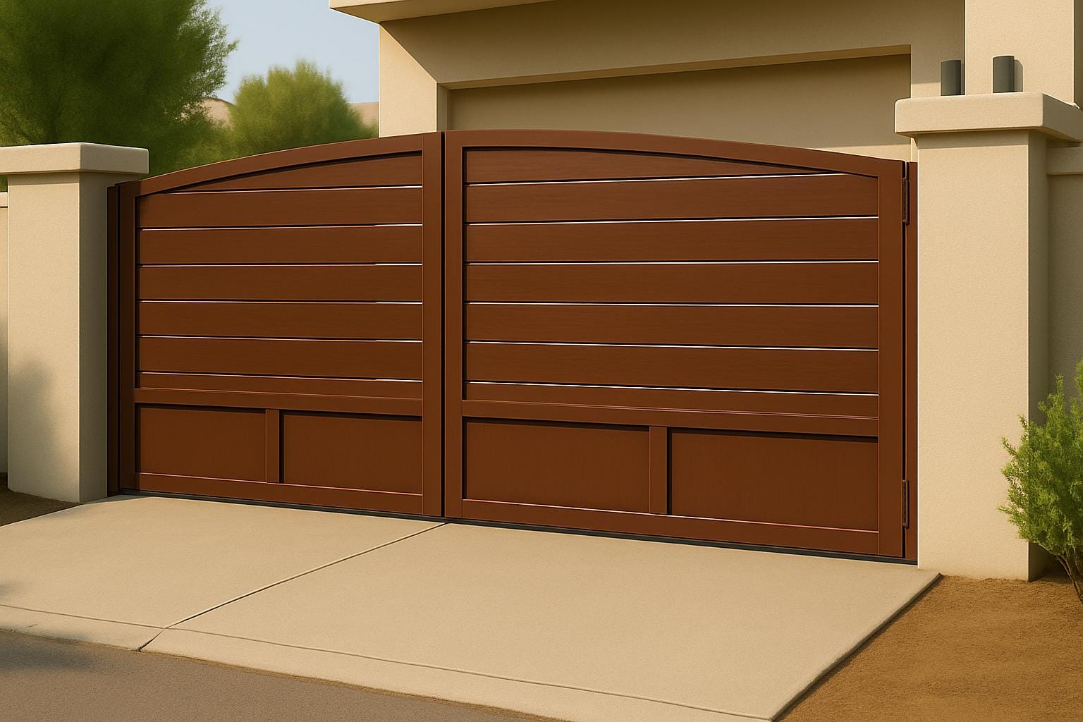 Modern Steel Bifold Driveway Gate | Custom Security Entrance