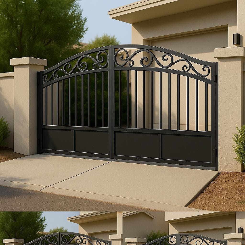 Custom Steel Driveway Gate • Modern Bi-Fold Security Entry