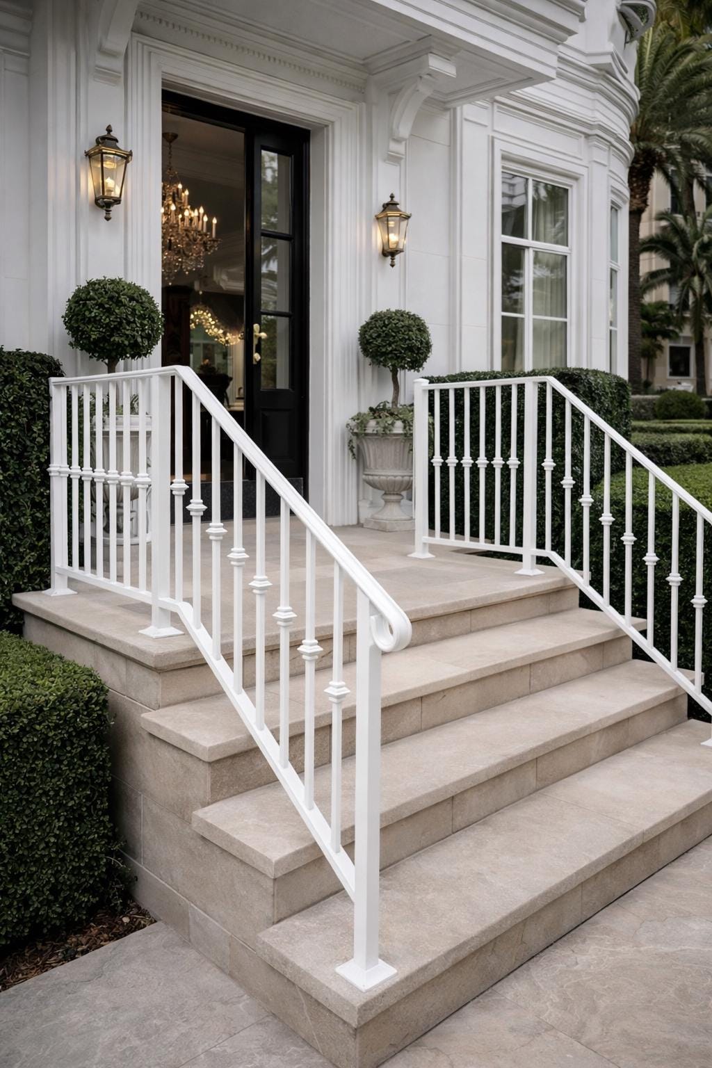 Modern Outdoor Stair Handrail – Custom Steel Railing for Steps | Powder Coated Iron Handrail | Made to Measure