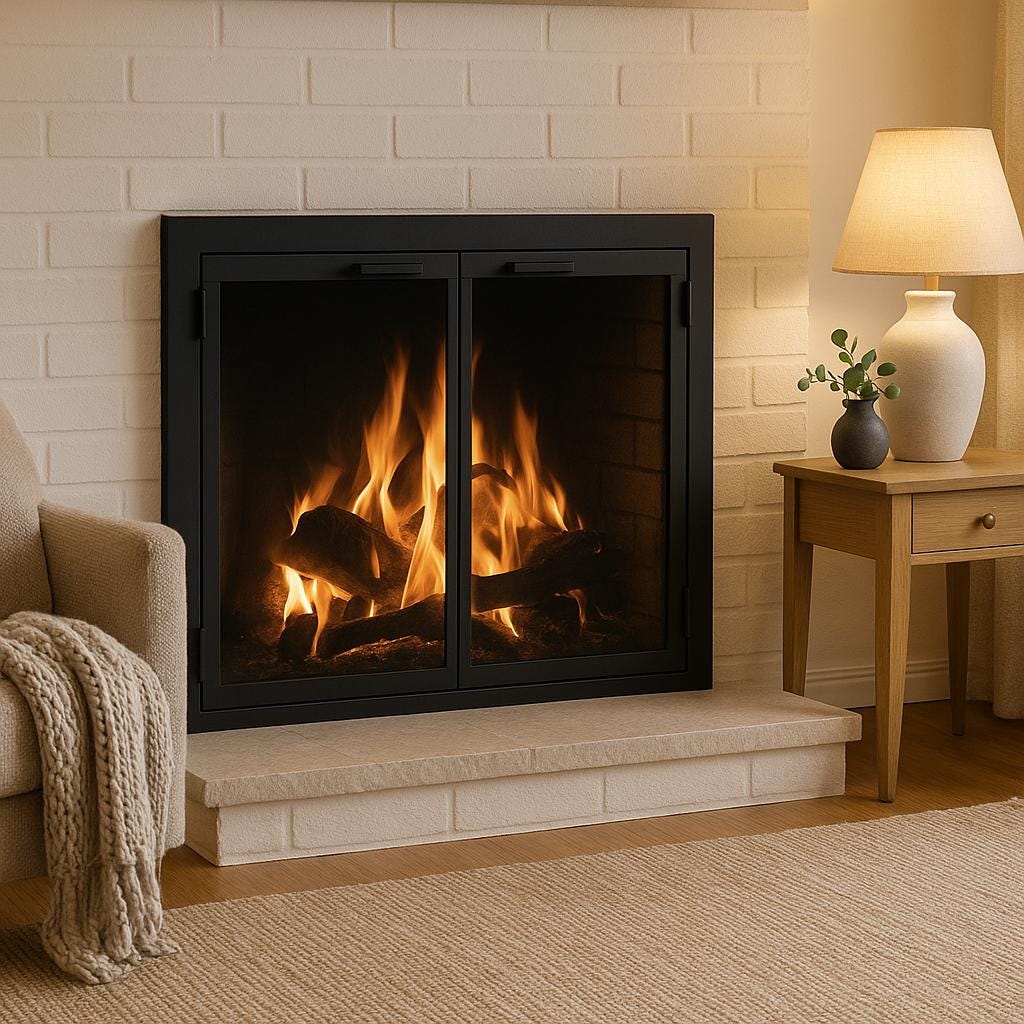 Custom Steel Fireplace Doors: Heat-Resistant Glass, Gasket Seal