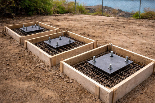 6x6 Steel Pergola Post System with Welded Saddles | Heavy-Duty Base Plates & Fabrication Template Included | Made in USA