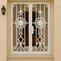 Handmade Wrought Iron Double Security Door: Floral Steel Entry Gate