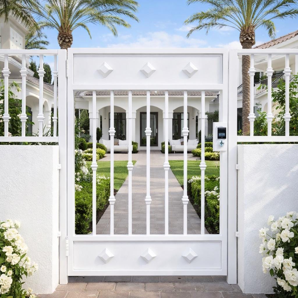 Steel Security Gate Door – Modern Iron Entry Gate & Decorative Metal Garden Gate, Custom Outdoor Front Yard Gate