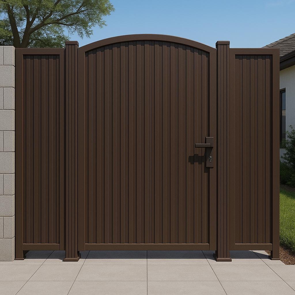 Arched Steel Privacy Gate – Modern Metal Garden Entry Door