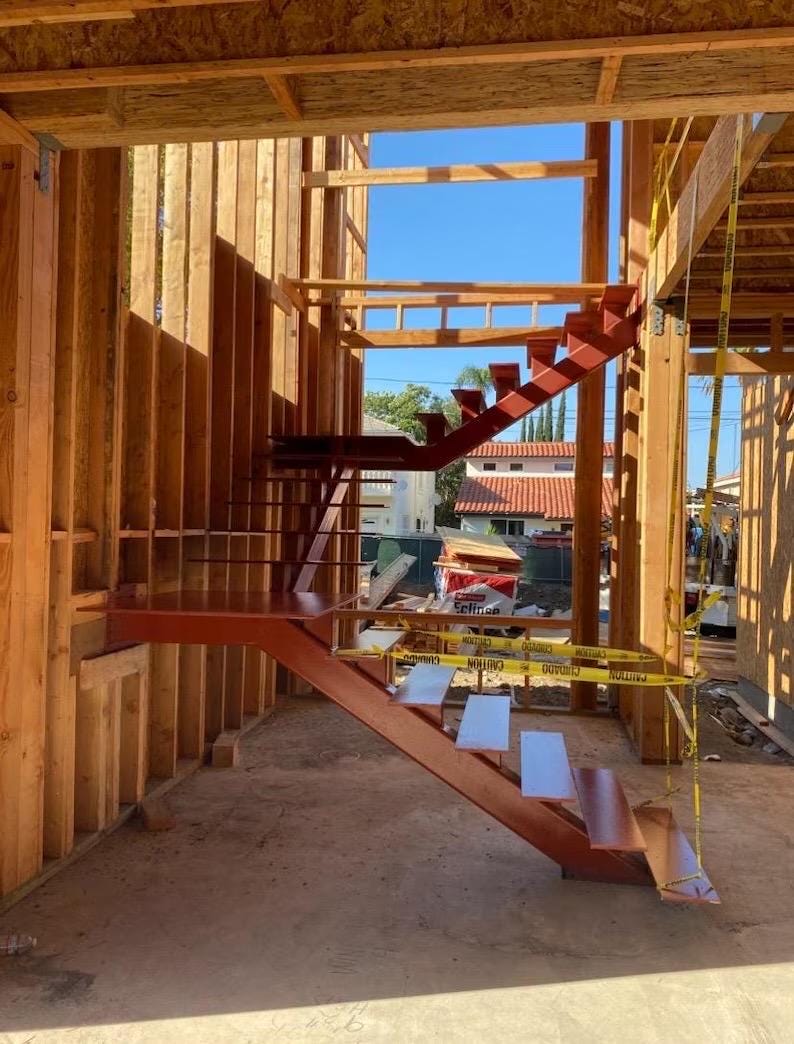 Custom Structural Mono-Stringer Staircase – Modern Floating Steps (Engineered to Code)