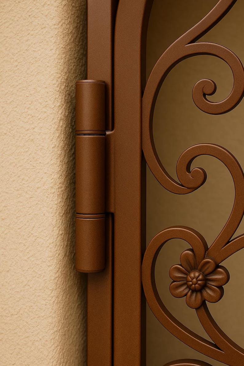 Custom Arched Wrought-Iron Garden Gate | Hand-Forged Scroll Design | Luxury Entry Door