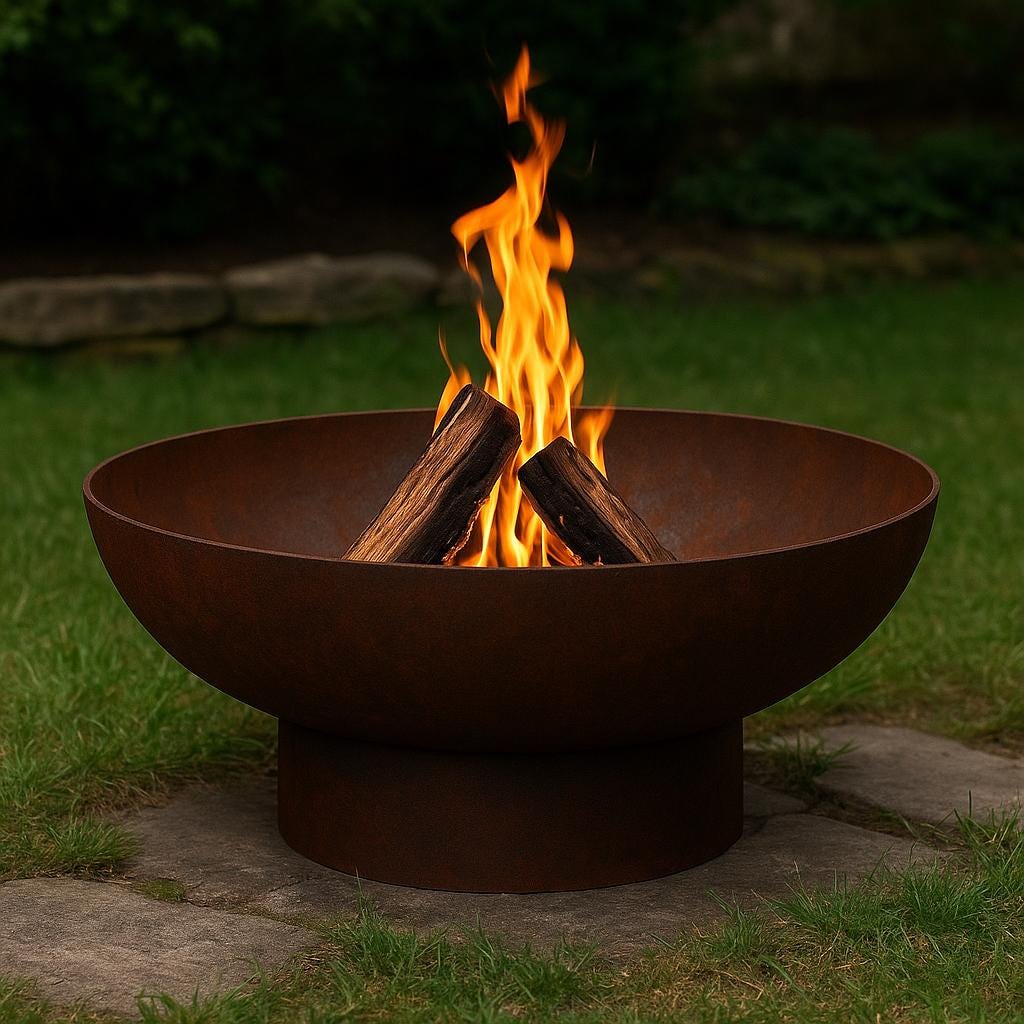 Modern Heavy-Duty Steel Fire Pit Bowl – Round Outdoor Fire Pit – Powder-Coated Steel – 24” 30” 36” Sizes
