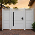 Modern Steel Privacy Gate | Perforated Metal Yard Entry