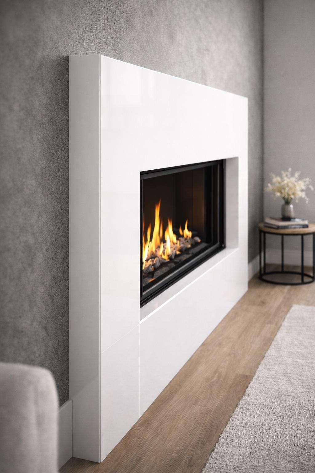 Modern Steel Fireplace Mantel – Custom Contemporary Metal Surround & Frame, Minimalist Fireplace Surround