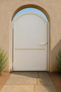 Custom Arched Steel Privacy Gate – Modern Powder-Coated Entry Door