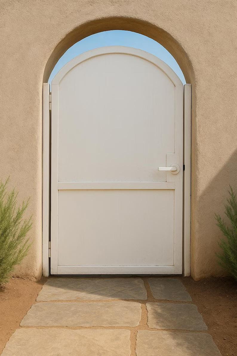 Custom Arched Steel Privacy Gate – Modern Powder-Coated Entry Door