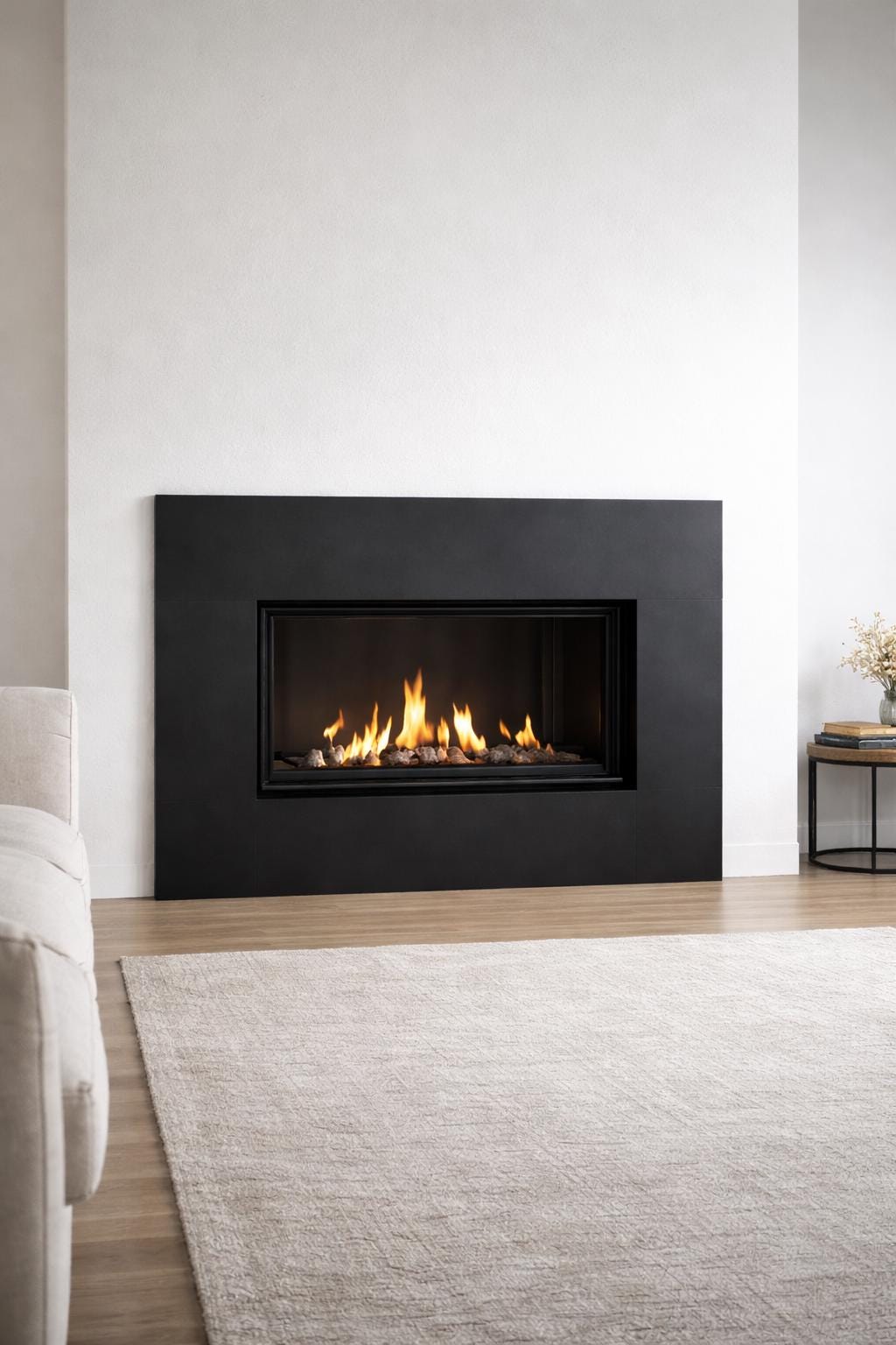 Modern Steel Fireplace Mantel – Custom Contemporary Metal Surround & Frame, Minimalist Fireplace Surround
