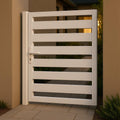 Modern Horizontal Slat Steel Gate | Custom Size, Powder-Coated