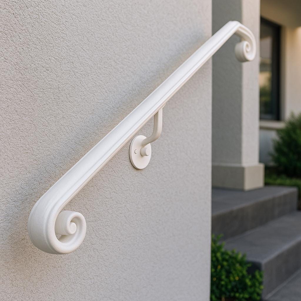 Modern Steel Handrail | Black Metal Wall Mounted Railing, ADA Compliant
