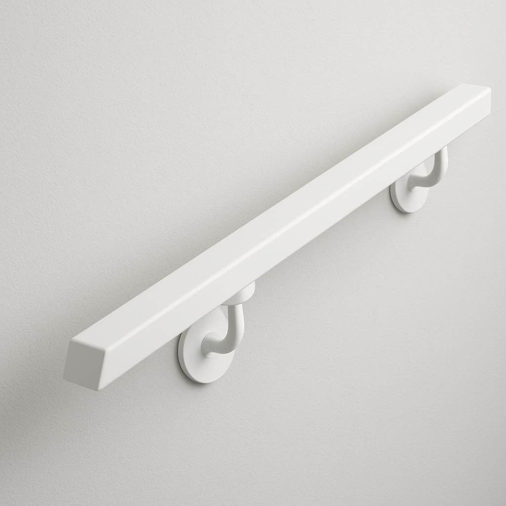 Modern Steel Wall Mounted Handrail | 2x1 Metal Stair Railing