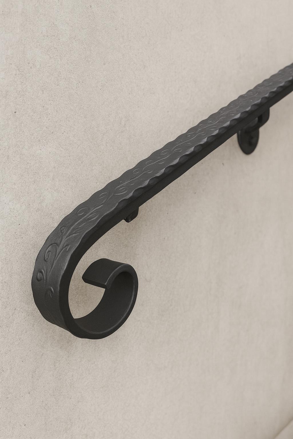 Forged Steel Scroll Handrail | Indoor Outdoor Stair Railing