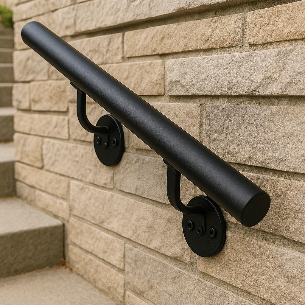 Modern Steel Handrail | Round Metal Stair Railing | ADA Compliant