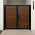 Modern Steel & Wood Privacy Gate | Black Frame, Custom Sizes