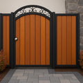 Modern Arched Steel & Wood Garden Gate | Privacy Entry